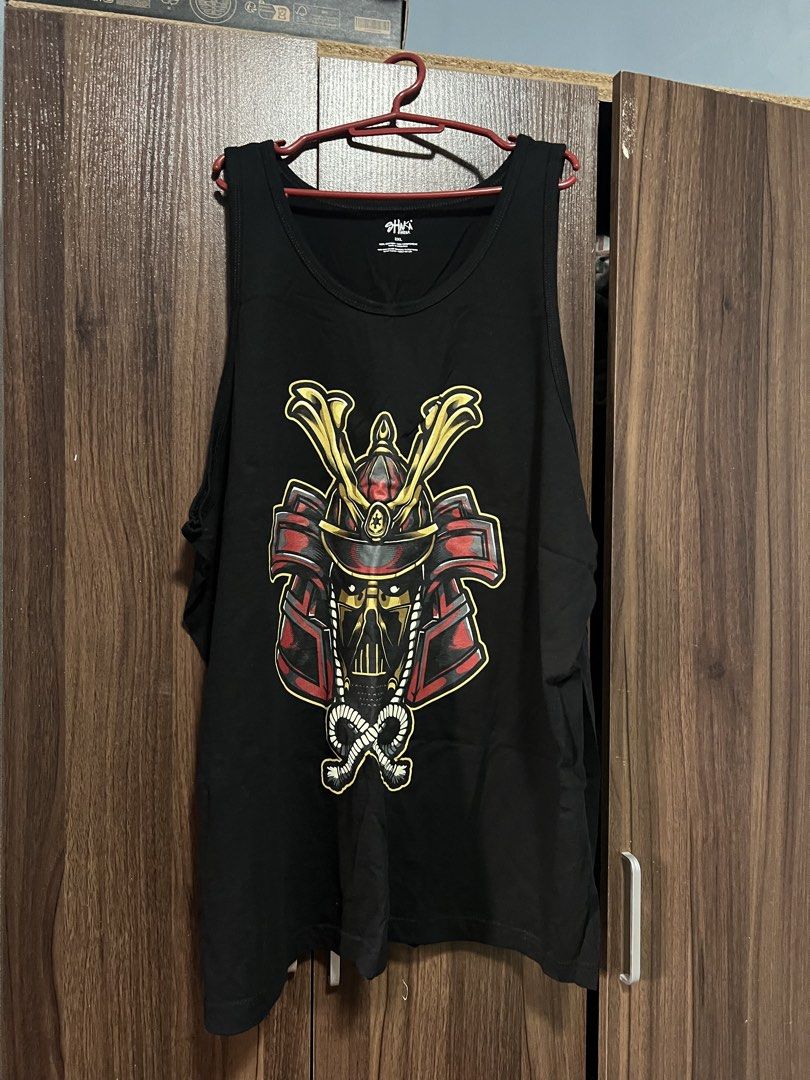 SHKS Black Samurai Darth Vader Tank Top XXL (Category: Sleeveless) located in Antipolo. Submitted by murapod2 (Listing ID 1455917721, Image 1). Description: - Size: XXL - Color: Black - Design: Cool Samurai Darth Vader graphic print - Material: Comfortable fabric - Style: Casual wear or statement piece - Perfect for: Star Wars fans and those who love Japanese warrior aesthetics.