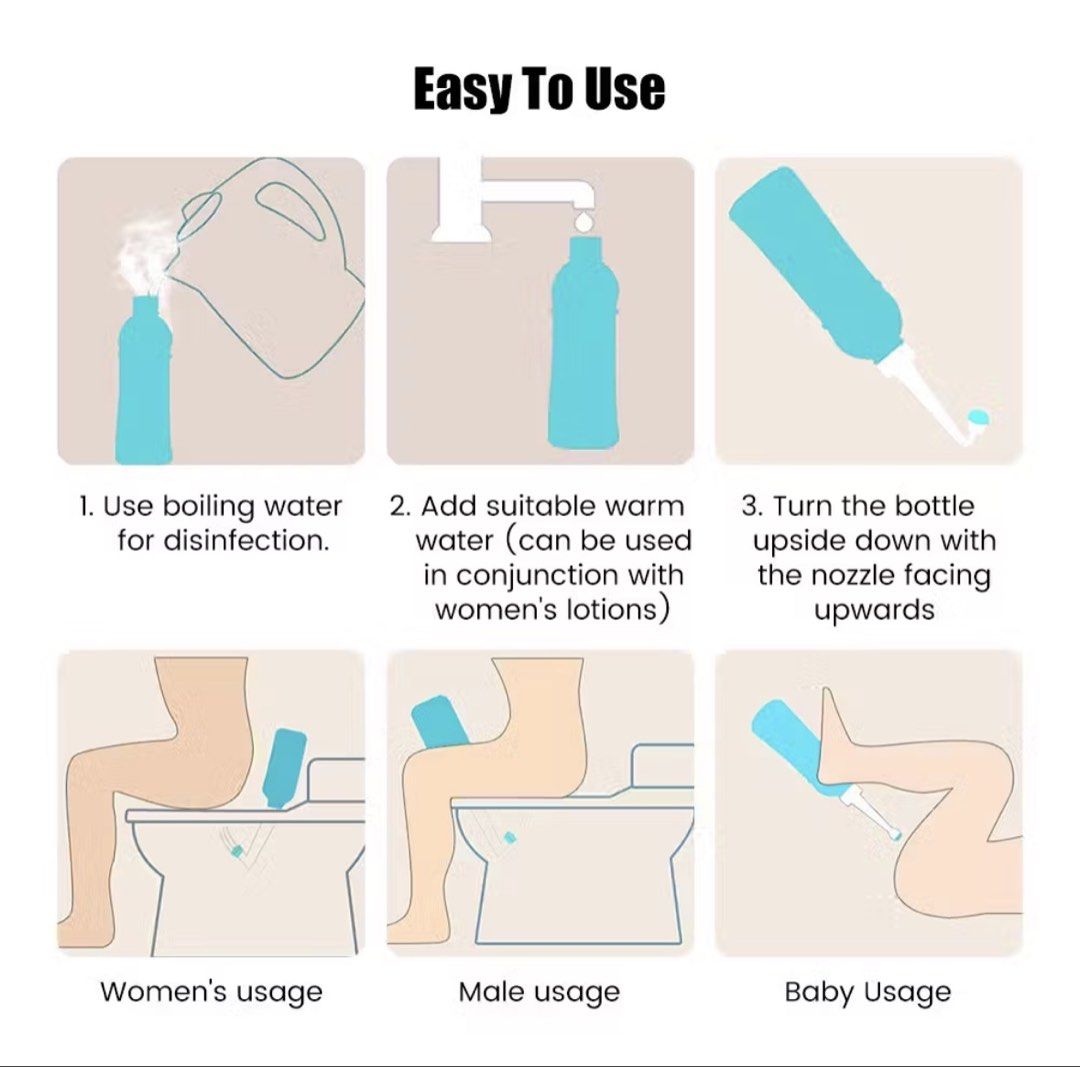 Simple Portable Bidet (Category: Sanitary Hygiene) located in Singapore. Submitted by lightrei (Listing ID 1455909708, Image 2). Description: Simple Portable Bidet (Actual product shown in last 2 pictures) Vol: 500ml Colour: Blue only Stock:45 pcs (as of 16/8/2026) Buy in bulk for discount. .