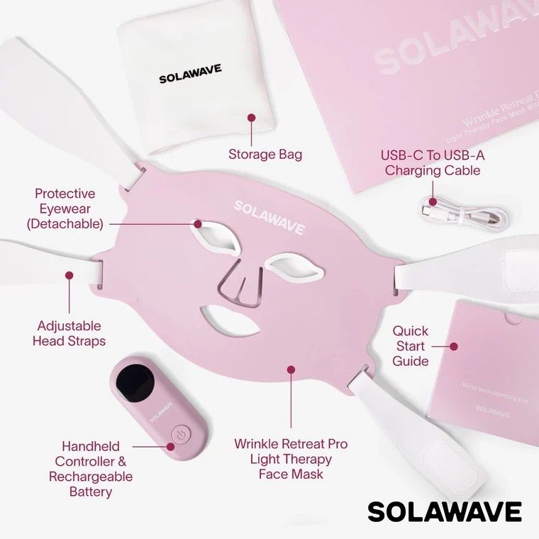 Solawave Wrinkle Retreat Pro LED Face Mask (Category: Face Care) located in Manila. Submitted by happydeer.09 (Listing ID 1455933369, Image 2). Description: Wrinkle Retreat Pro LED Face Mask.