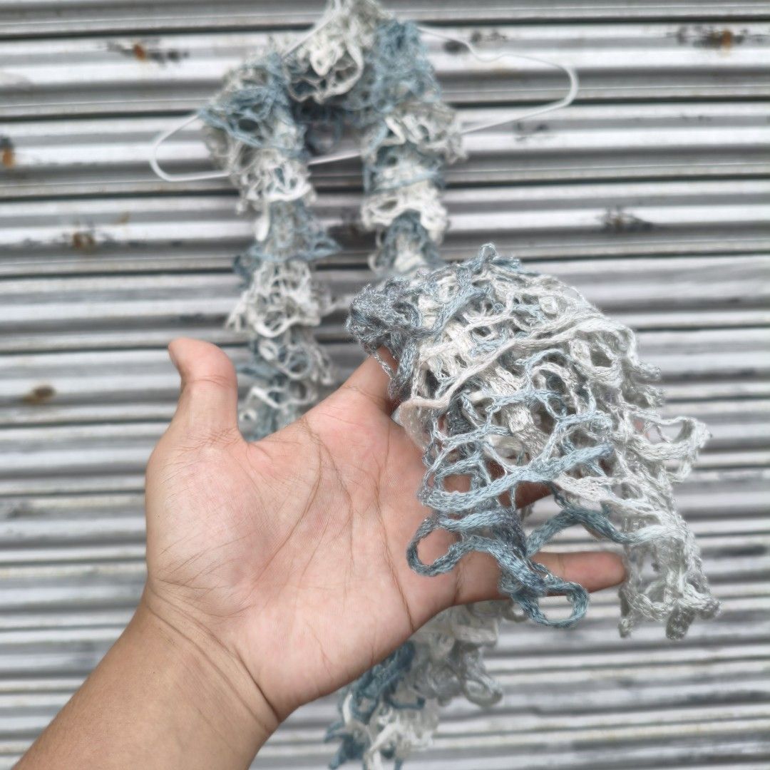 spanish moss scarf v avant garde (Category: Scarves) located in Lucena. Submitted by minryism (Listing ID 1455910934, Image 2). Description: spanish moss scarf onli: 300 Length:66 in super gud as a layering piece worn as a belt scarf/head scarf or pang backdrop super avant garde af 🦈🦈🦈🦈🦈🦈 forda best fit po u can measure ur fav garments to compare if iz a match!!! 🩷🩷 visit me on insta: @minryism 💋💋 Loc 📍: Lucena City (Calabarzon) 🚛: Jn