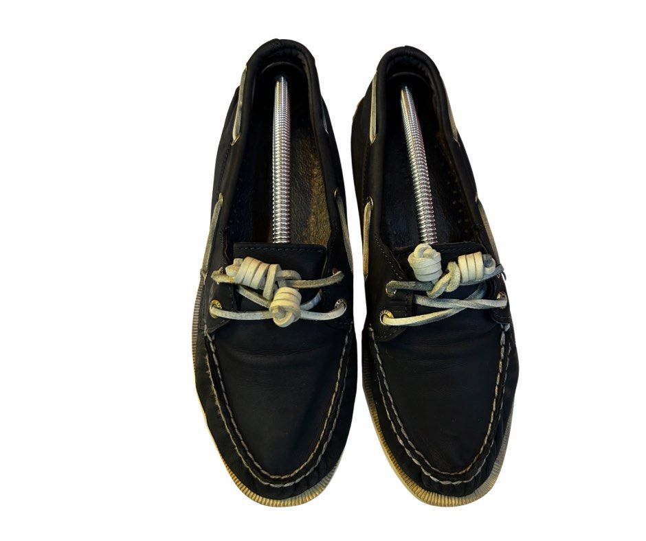 Sperry Top-Sider Boat Shoes Navy Blue (Category: Loafers) located in Rizal. Submitted by bebangel (Listing ID 1455973701, Image 1). Description: - Classic navy blue Sperry boat shoes - Genuine leather upper with white stitching detail - SOFT LEATHER - Lace-up front for adjustable fit - Durable rubber sole - Perfect for casual outings or sailing - USA 7.5/ UK 6/ EUR 38/ 24.5Cm NOT UKAY STORE BOUGHT.