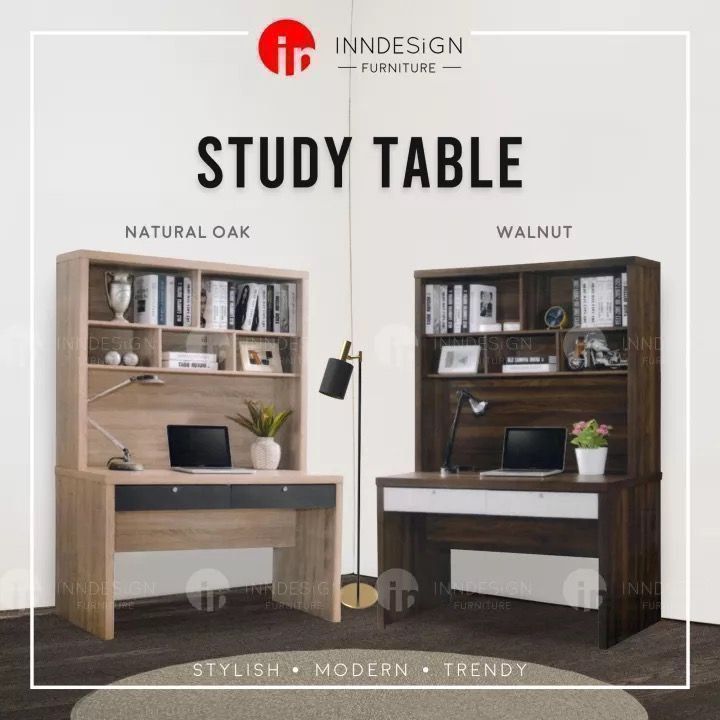 study table / study desk (Category: Tables & Sets) located in Singapore. Submitted by homefurniture_outlet (Listing ID 1455885553, Image 3). Description: Description Drawer with lock Cable Hole Managment Divider Shelving Laminated Furnish Chair not included L : 120cm W : 60cm H : 180cm *All measurements are rounded off to the nearest inch or centimeter.