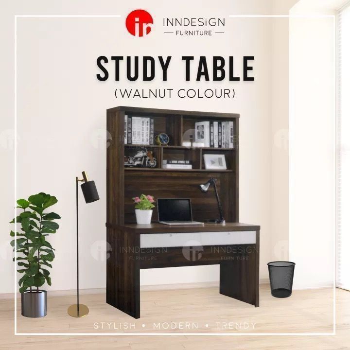 study table / study desk (Category: Tables & Sets) located in Singapore. Submitted by homefurniture_outlet (Listing ID 1455885553, Image 2). Description: Description Drawer with lock Cable Hole Managment Divider Shelving Laminated Furnish Chair not included L : 120cm W : 60cm H : 180cm *All measurements are rounded off to the nearest inch or centimeter.