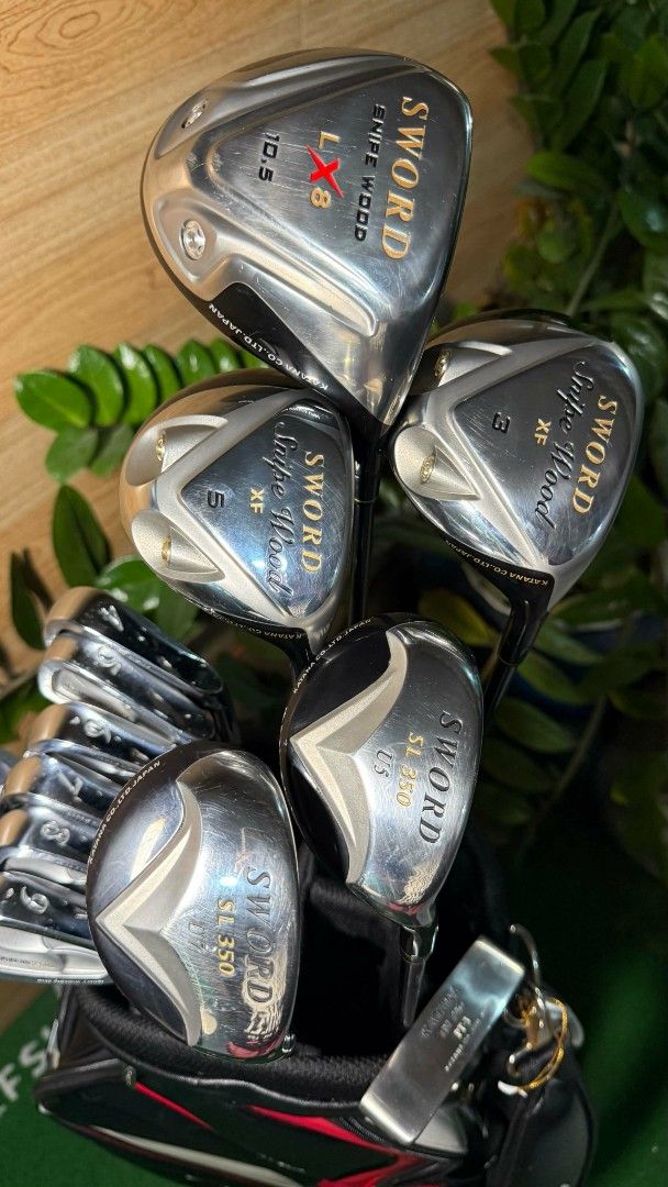 SWORD Golf Club Set with Bag (Category: Golf) located in Rizal. Submitted by delrosariojennilyn16-36720 (Listing ID 1456019330, Image 3). Description: Sword Men's RH Golf Set Included in the set: Sword irons: 4,5,6,7,8,9,P,S - Steel shaft S flex Sword Snipe wood 3 & 6 - R flex Sword SL 350 utility 5 & 7 - R flex Sword Snipe LX8 driver 10.5⁰ - R flex Katana putter Sword golf bag Price: 28,499 📍Loc. San Mateo Rizal 🚚Shipping costs to be shouldere