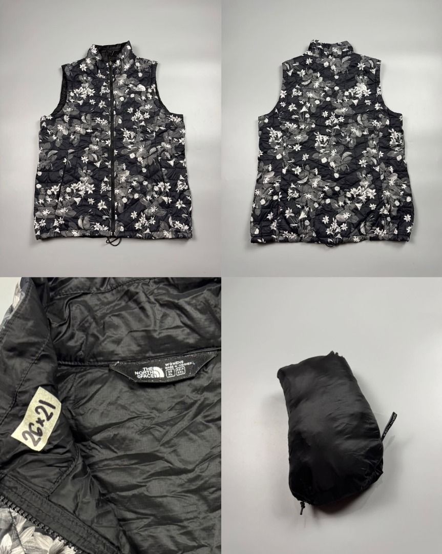The North Face Floral packable Puffer Vest (Category: Vests) located in Baguio. Submitted by binibibi (Listing ID 1456020233, Image 1). Description: THE NORTH FACE THERMOBALL PRINTED PUFFER VEST (EXCELLENT CONDITION) SIZE XXL ON TAG BEST FIT LARGE - The North Face reversible puffer vest - Cool floral print on one side - Lightweight and packable - Drawstring hem for a snug fit - Ideal for layering and chilly weather.