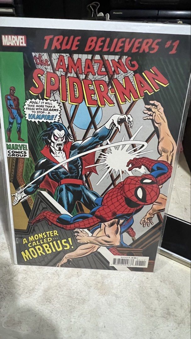True Believers Amazing Spider-Man #1 Morbius Marvel Comics (Category: Comics & Manga) located in Manila. Submitted by semolinapilchard21 (Listing ID 1456009195, Image 1). Description: - True Believers Amazing Spider-Man #1 - Features Morbius - Classic Marvel comic - Essential for any comic collection.