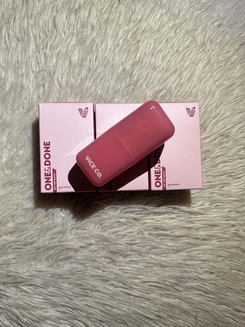 Vice Cosmetics One & Done Blush Stick (Category: Makeup) located in Obando. Submitted by gia_rys (Listing ID 1455918513, Image 1). Description: VICE CO. New RELEASE One & Done Blush Stick 🖤 1-LEFT SHADE: Fleur SRP: ₱295 SELLING PRICE: ₱220 each.