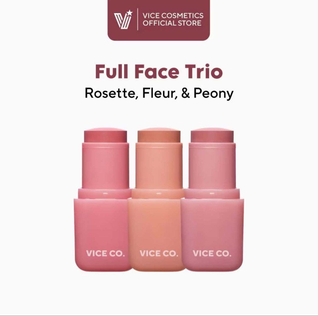 Vice Cosmetics One & Done Blush Stick (Category: Makeup) located in Obando. Submitted by gia_rys (Listing ID 1455918513, Image 2). Description: VICE CO. New RELEASE One & Done Blush Stick 🖤 1-LEFT SHADE: Fleur SRP: ₱295 SELLING PRICE: ₱220 each.
