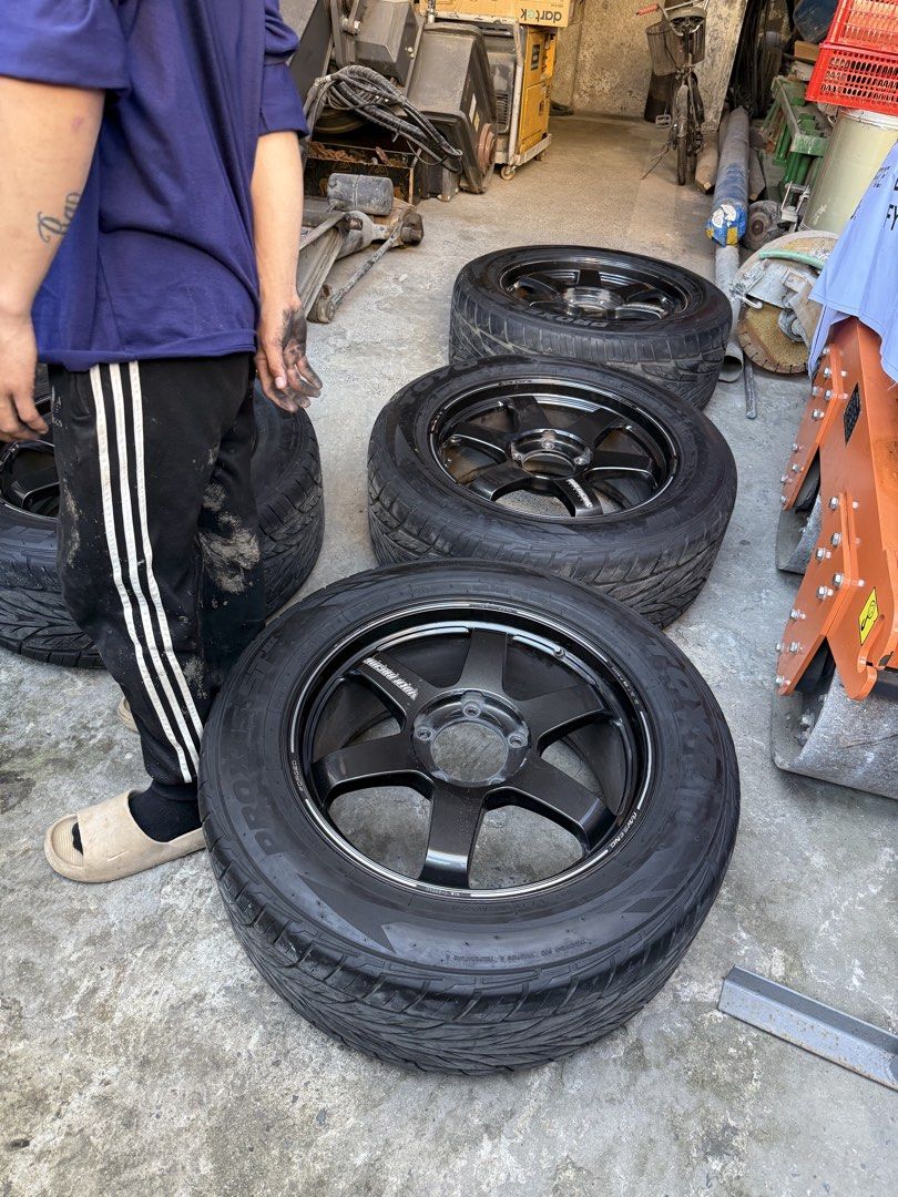 Volk TE 37 5x150 lc100 lc200 (Category: Mags and Tires) located in Antipolo. Submitted by wilcoxx (Listing ID 1455939196, Image 2). Description: For sale Used te37 5x150 ultra large 20 x 9.5 +55 With Toyo 420s dot24 Plastic chrome Rays center caps orig Kyoei lugnuts 250k Rfs: sold my lx.