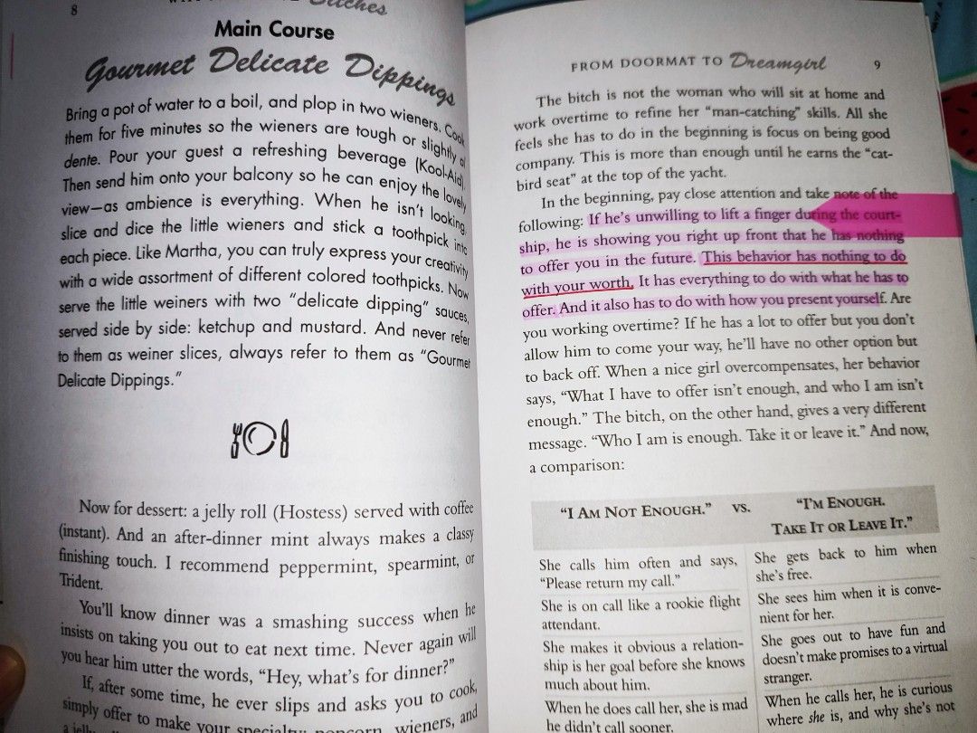 Why Men Love Bitches by Sherry Argov (Category: Storybooks) located in Manila. Submitted by bookworm_2070 (Listing ID 1455947381, Image 3). Description: RFS: Decluterring. Authentic, bought from Fullybooked. Flaws: Some highlights and lines within the first 39 pages. Price: 💰 600 php (original price @800+ php) 📦 MOD (shouldered by buyer): Lalamove (within Metro Manila only) or J&T Express direct 📦 Meetups: SM Megamall, MRT Shaw Boulevard or ot