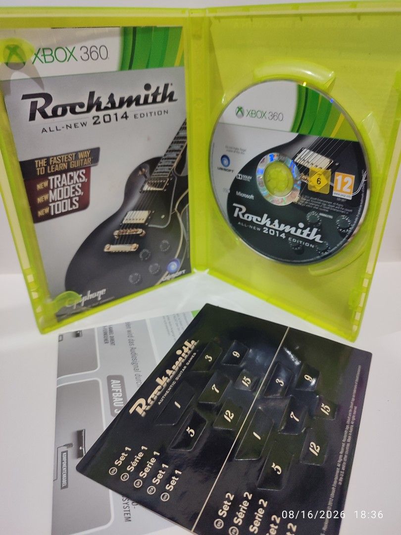 XBOX 360 - Rocksmith 2014 (PRE-LOVED) "OPEN REGION" (Category: Xbox) located in Mendez-Nunez. Submitted by sf2_gameshop (Listing ID 1455962745, Image 3). Description: PLEASE READ This game requires any of these to play: - Guitar or Bass with 1/4 inch jack (not included) - Rocksmith real tone cable (not included) The disc will work on any Xbox 360 unit, regardless of region. PAL - √ (Yes) NTSC/J - √ (Yes) NTSC - √ (Yes) CONDITION: a pre-loved item