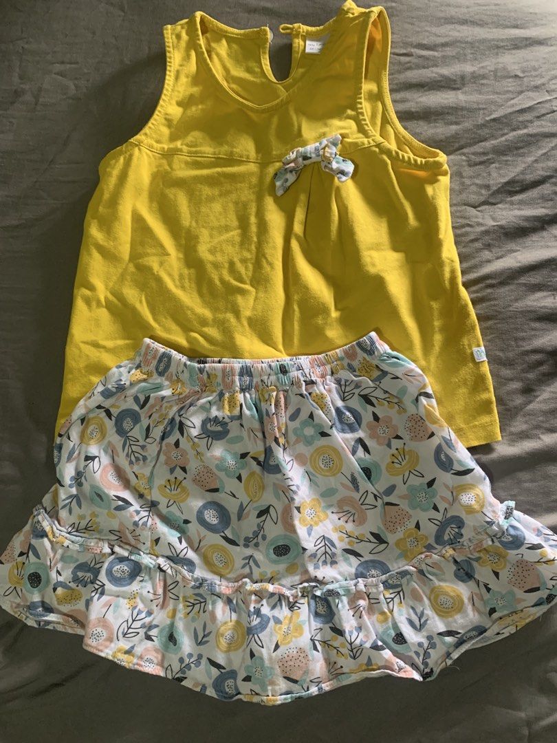 Yellow floral terno for 2-3yo (Category: Babies & Kids Fashion) located in Pasig City. Submitted by dc_declutters (Listing ID 1455869742, Image 2). Description: Tiny tummies for 2-3yo. Used twice only.