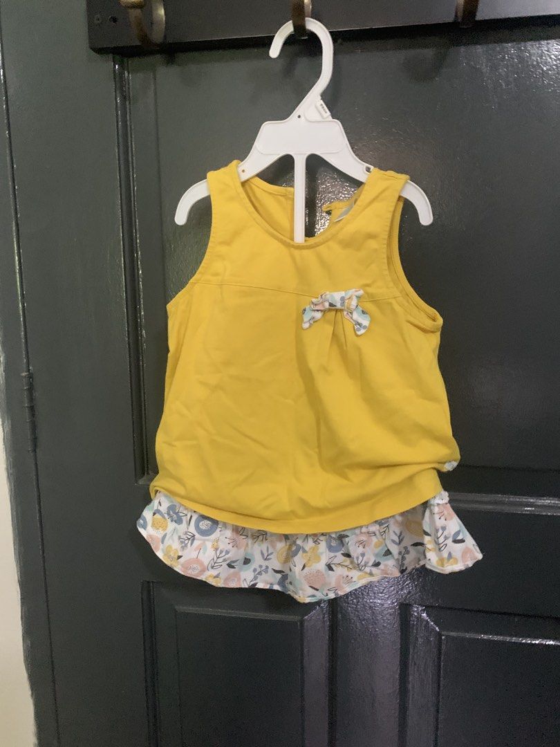 Yellow floral terno for 2-3yo (Category: Babies & Kids Fashion) located in Pasig City. Submitted by dc_declutters (Listing ID 1455869742, Image 1). Description: Tiny tummies for 2-3yo. Used twice only.
