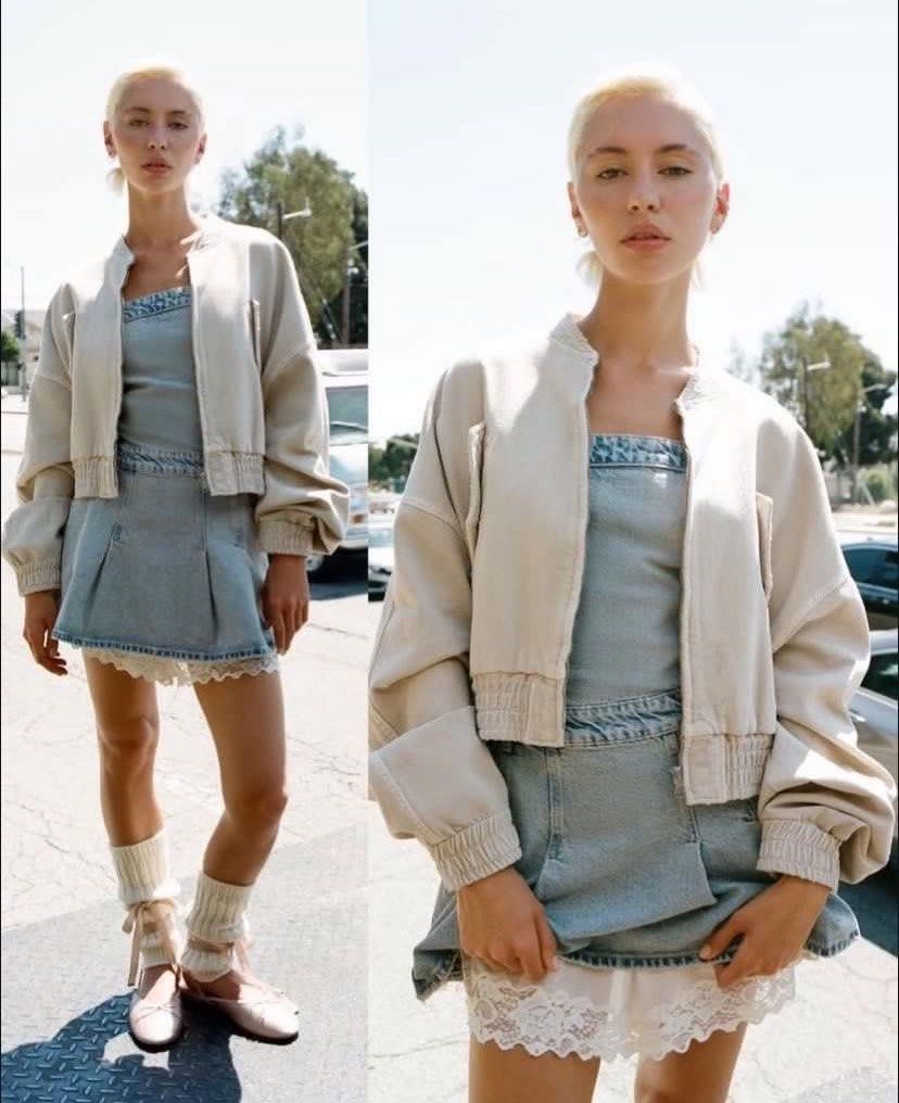 Zara Ripped Plush Bomber Jacket (Category: Coats, Jackets and Outerwear) located in Nagcarlan. Submitted by snccollection (Listing ID 1455991886, Image 2). Description: Worn once/twice. 9.8/10 Condition. Zara cropped bomber jacket - Neutral beige color - Zip-up front - Elasticated cuffs and hem - Distressed, ripped effect - Two front pockets - Model number: 6929/009 RFS: wrong size/doesn’t fit .
