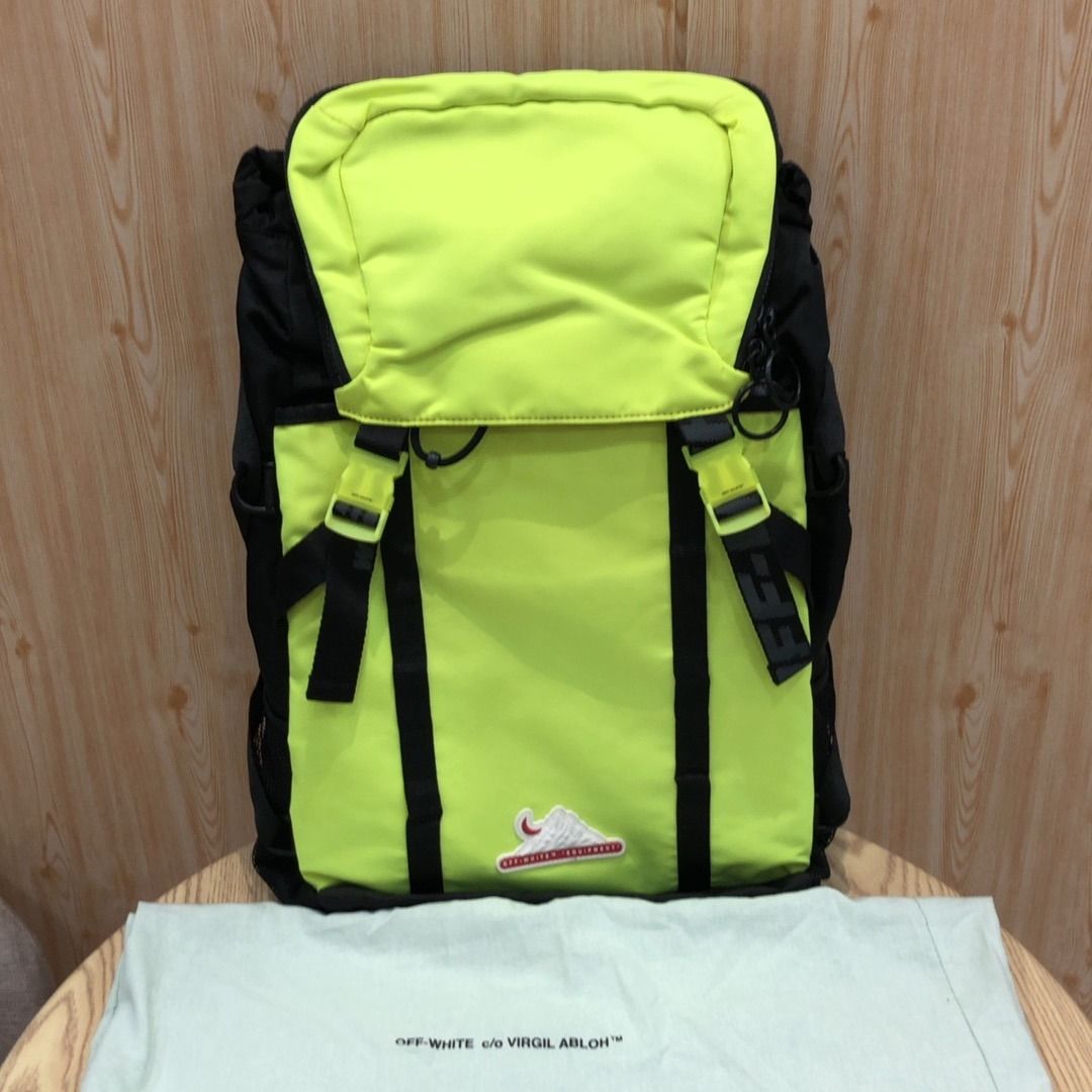 267007771 OFF-WHITE BAG NYLON MOUNTAIN EQUIPMENT BACKPACK (Category: Luxury Bags & Wallets) located in Taguig. Submitted by ecoring.ph (Listing ID 1456100374, Image 1). Description: ◆CONDITION: B+ ◆DESCRIPTIONS: (Other defects/info:) The body of the bag has minimal stains. The rubber logo of the bag is also stained and dirty. Overall, the bag remains in good, almost-new condition. ◆SIZE: ⁎WIDTH: 28cm. (approximately only) *HEIGHT: 52cm. (approxim