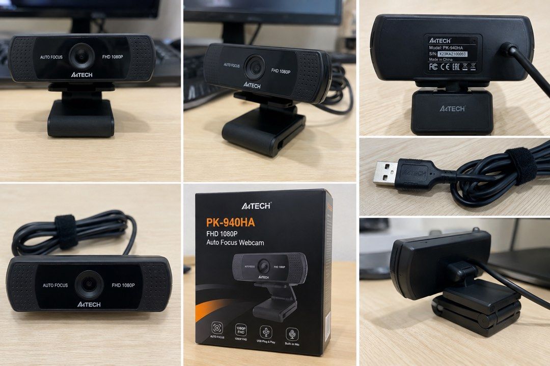 A4TECH PK-940HA FHD 1080P Auto Focus Webcam (Category: Webcams) located in Quezon City. Submitted by jmdguzman0330 (Listing ID 1456056539, Image 3). Description: - A4TECH PK-940HA Webcam - Full HD 1080P resolution for clear video - Autofocus for sharp images - Built-in microphone for clear audio - 360-degree rotation for flexible positioning - USB Plug and Play for easy setup - Ideal for video calls, online meetings, and streaming - Multiple unit