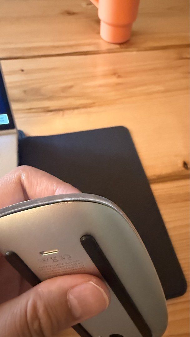 Apple Magic Mouse (Category: Mouse & Mousepads) located in Lucena. Submitted by dianneco (Listing ID 1456076642, Image 3). Description: Apple Magic Mouse -Charge via lightning cable - Excellent working condition - Features smooth scrolling and intuitive multi-touch gestures - Wireless connectivity via Bluetooth - Classic silver and white design - Minor cosmetic scuffs on the bottom from normal use - Original box not included RFS: extra.