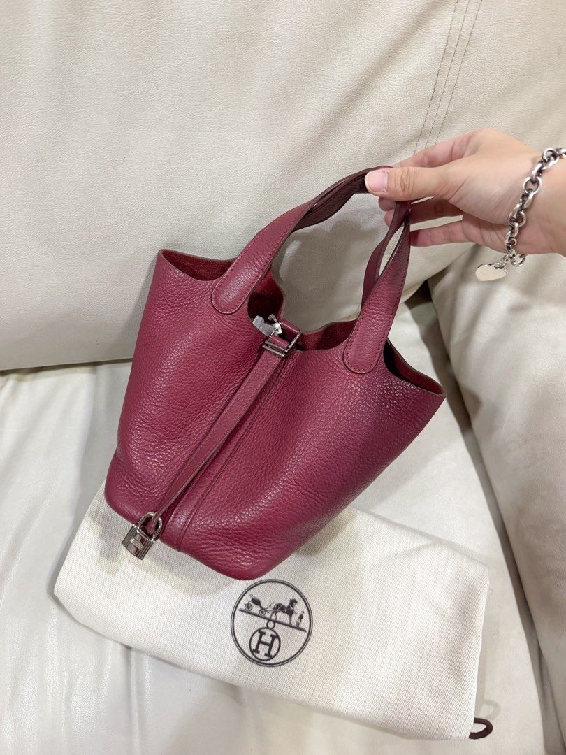 AUTHENTIC Hermes Picotin 18 Burgundy PHW (Category: Luxury Bags & Wallets) located in Quezon City. Submitted by closetofcoco (Listing ID 1456094334, Image 2). Description: Stamp O Square (2011) GUARANTEED AUTHENTIC PM FOR INQUIRIES NO LOW BALLING .