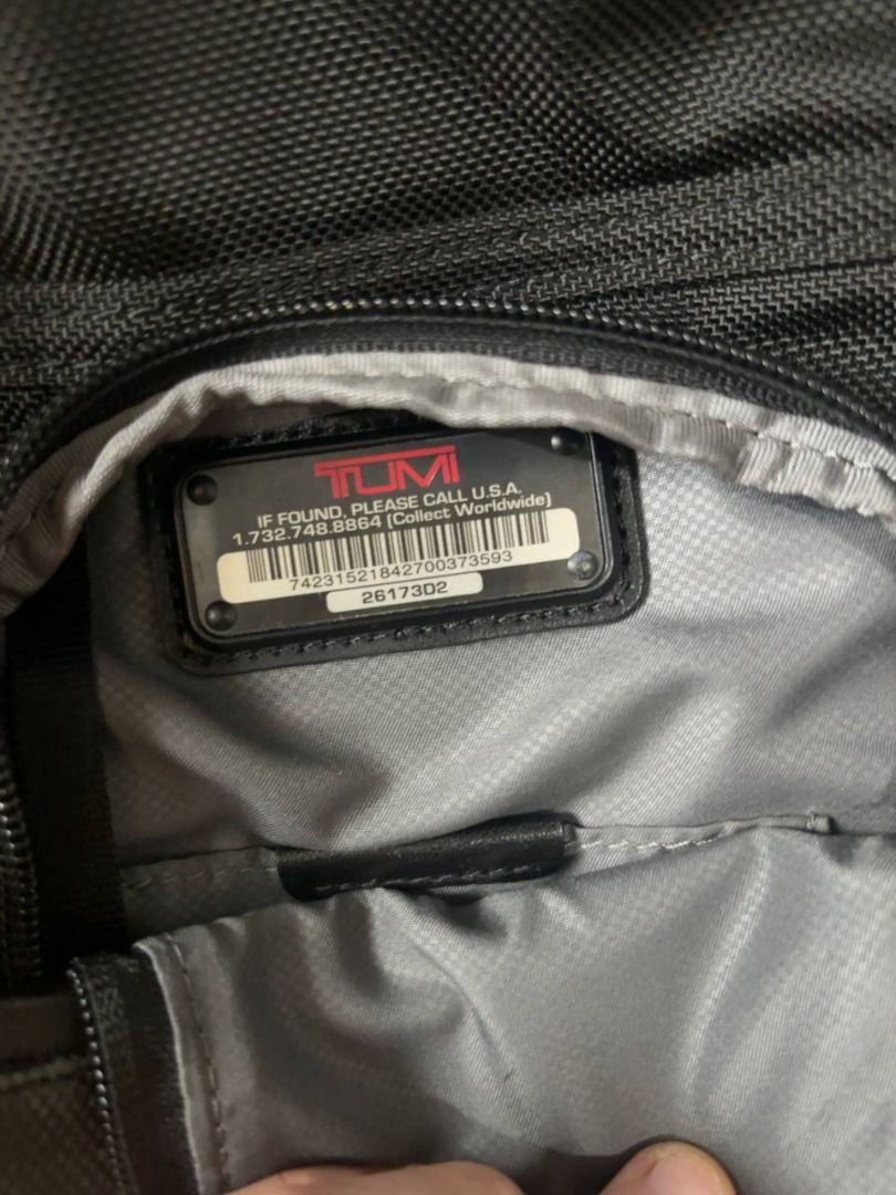 Backpack / laptop bag / Tumi backpacks (Category: Backpacks) located in Caloocan City. Submitted by wildbird_086d1b (Listing ID 1456156697, Image 3). Description: TUMI Alpha 2 Compact Laptop Brief Pack — 26173D2 The 26173D2 model is documented as the Alpha 2 Compact Laptop Brief Pack, in black, made from TUMI’s FXT ballistic nylon. Its listed dimensions are approximately 31 × 40.5 × 18 cm, with a dedicated laptop compartment and removable documen