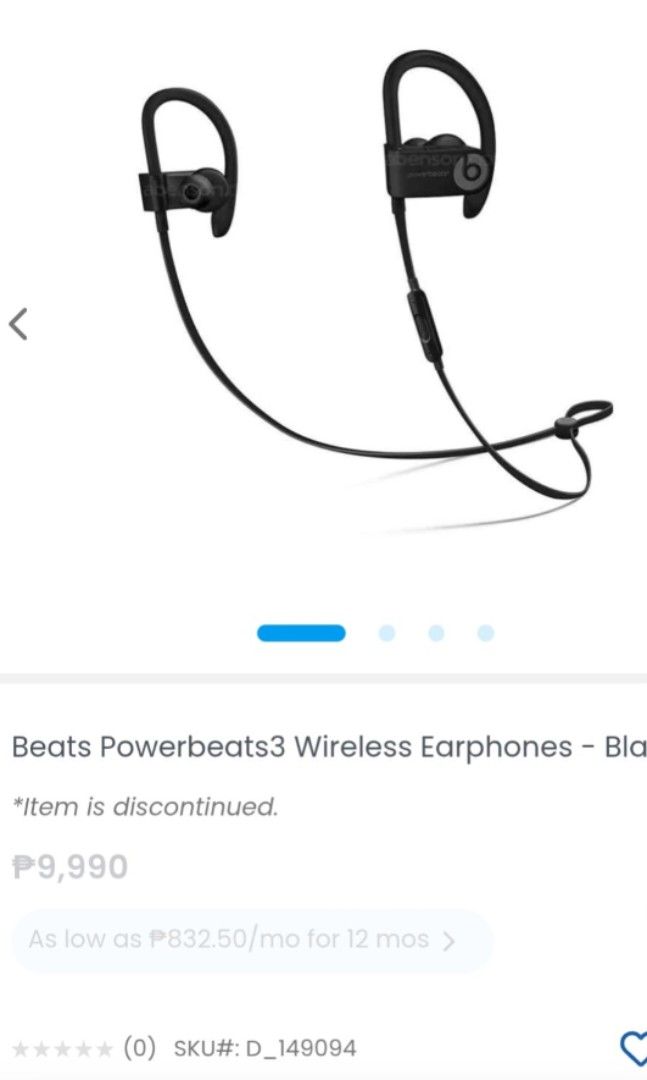 Beats Powerbeats 3 Wireless Earphones (Category: Earphones) located in Quezon City. Submitted by travelali (Listing ID 1456191195, Image 2). Description: Beats Powerbeats3 Wireless Earphones Includes charging cable, charging case, and extra ear tips Ideal for workouts, running and everyday use.