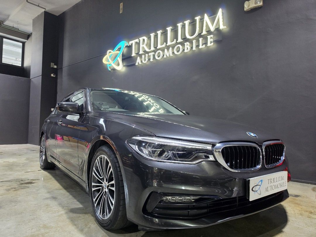BMW 5 Series Sedan 520i Luxury (A) (Category: Used Cars) located in Singapore. Submitted by trillium.auto (Listing ID 1456168266, Image 2). Description: 🚘 Vehicle Features 1,998 cc 4-cylinder in-line 16-valve TwinPower Turbocharged Engine Mated With 8-Speed (A) Steptronic. Keyless Start/Stop. Airbag. ABS. 🚘 Accessories Reverse camera, ambient lighting, wireless charging. Electric memory seats. Automatic power tailgate, GPS navigation/Bluetooth.