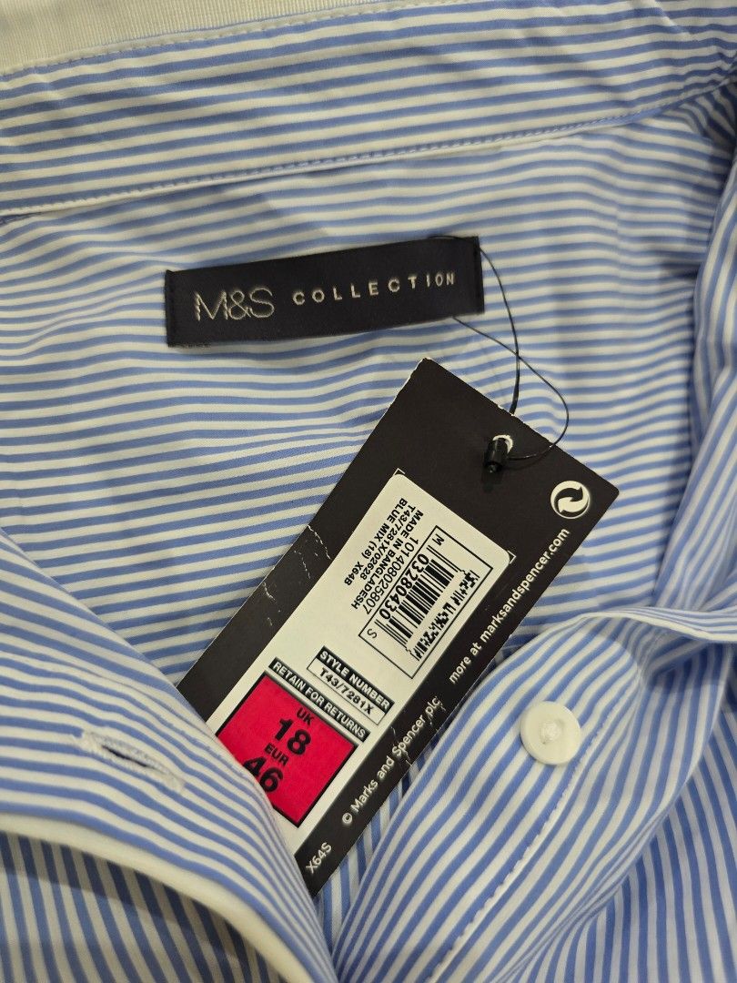BNWT Marks & Spencer M&S striped shirt (Category: Longsleeves) located in Batangas. Submitted by thevanitychamber (Listing ID 1456142496, Image 3). Description: good for large to xxl.