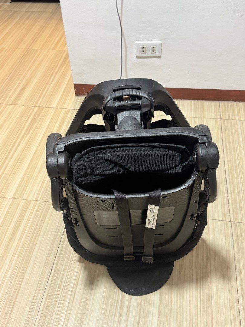 BRAHMZ 360 Stroller (Category: Strollers) located in Muntinlupa City. Submitted by patfollosco (Listing ID 1456205770, Image 2). Description: - Chic black baby stroller with elegant rose gold frame and wheel accents. - Features a comfortable, padded seat with a secure 5-point harness. - Includes a black canopy with a subtle, stylish pattern. - Designed for convenience with an easy folding mechanism for storage and transport. - Ideal for navigatin