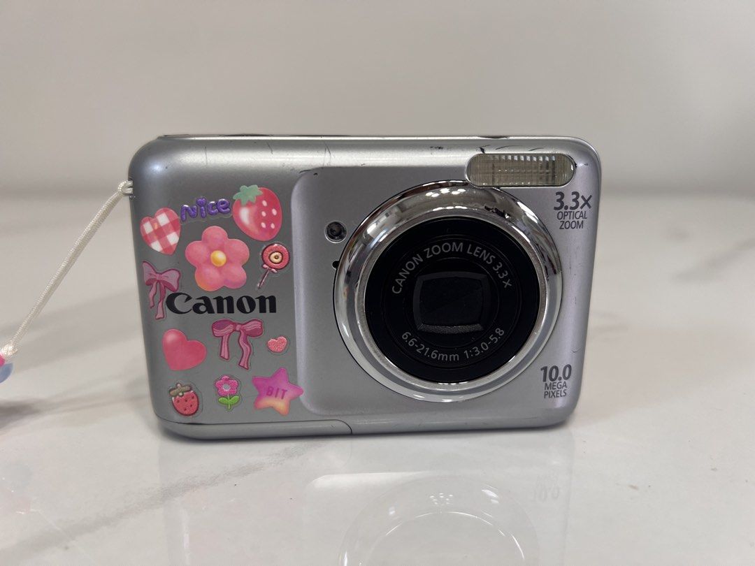 Canon PowerShot A800 (Category: Cameras) located in Davao. Submitted by beniceandrea (Listing ID 1456179158, Image 1). Description: Canon PowerShot A800 10.0 megapixels 3.3x optical zoom Cosmetics: 7/10 with minor scuffs on the body (doesn’t affect output) So tiny. Fits in your pocket perfectly 😍 Includes a beaded wrist strap and 2 AA batteries PM for sample photos. Location: Davao City .