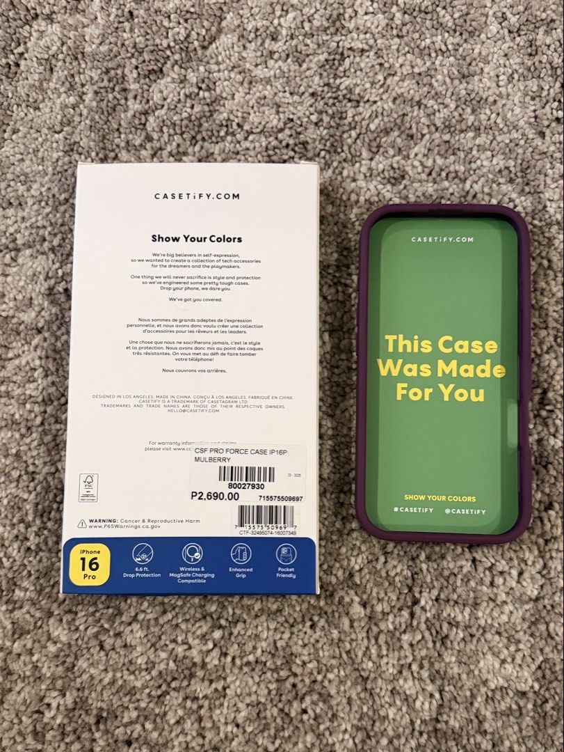 Casetify Force Case for iPhone 16 Pro (Category: Cases & Sleeves) located in San Juan City. Submitted by jerilim (Listing ID 1456144683, Image 2). Description: RFS: Decluttering.