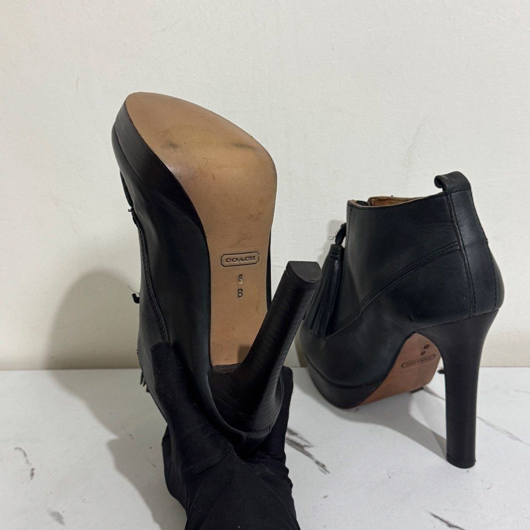 Coach Black Leather Tassel Ankle Boots Heels (Category: Sneakers & Footwear) located in Rizal. Submitted by houseofbell (Listing ID 1456213316, Image 3). Description: Brand: Coach Black Leather Ankle Boots Genuine leather Size 8.