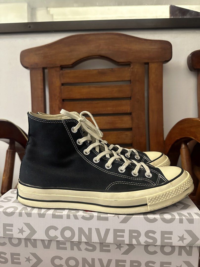 Converse Chuck Taylor All Star 70 High Top Black (Category: Sneakers) located in General Trias. Submitted by jd_15 (Listing ID 1456171213, Image 2). Description: - Classic black Converse Chuck Taylor 70s high tops - Iconic 70s version with cream sole and laces - Perfect for everyday wear - Comes with original box.