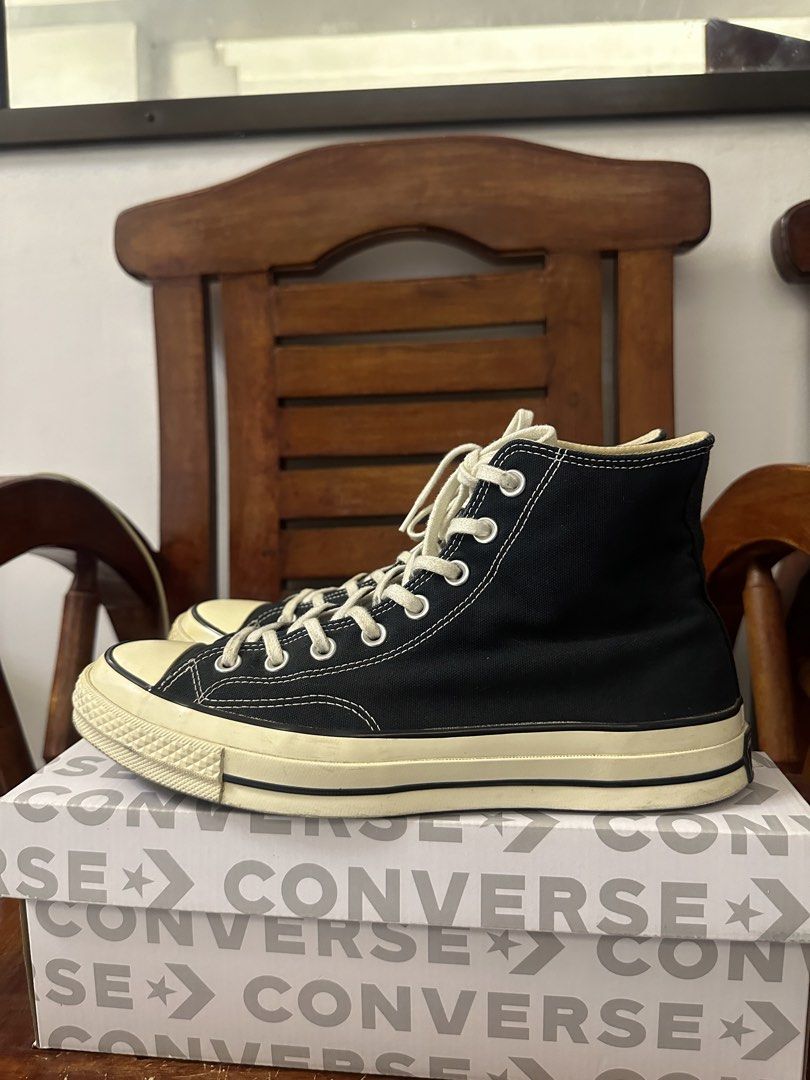 Converse Chuck Taylor All Star 70 High Top Black (Category: Sneakers) located in General Trias. Submitted by jd_15 (Listing ID 1456171213, Image 1). Description: - Classic black Converse Chuck Taylor 70s high tops - Iconic 70s version with cream sole and laces - Perfect for everyday wear - Comes with original box.