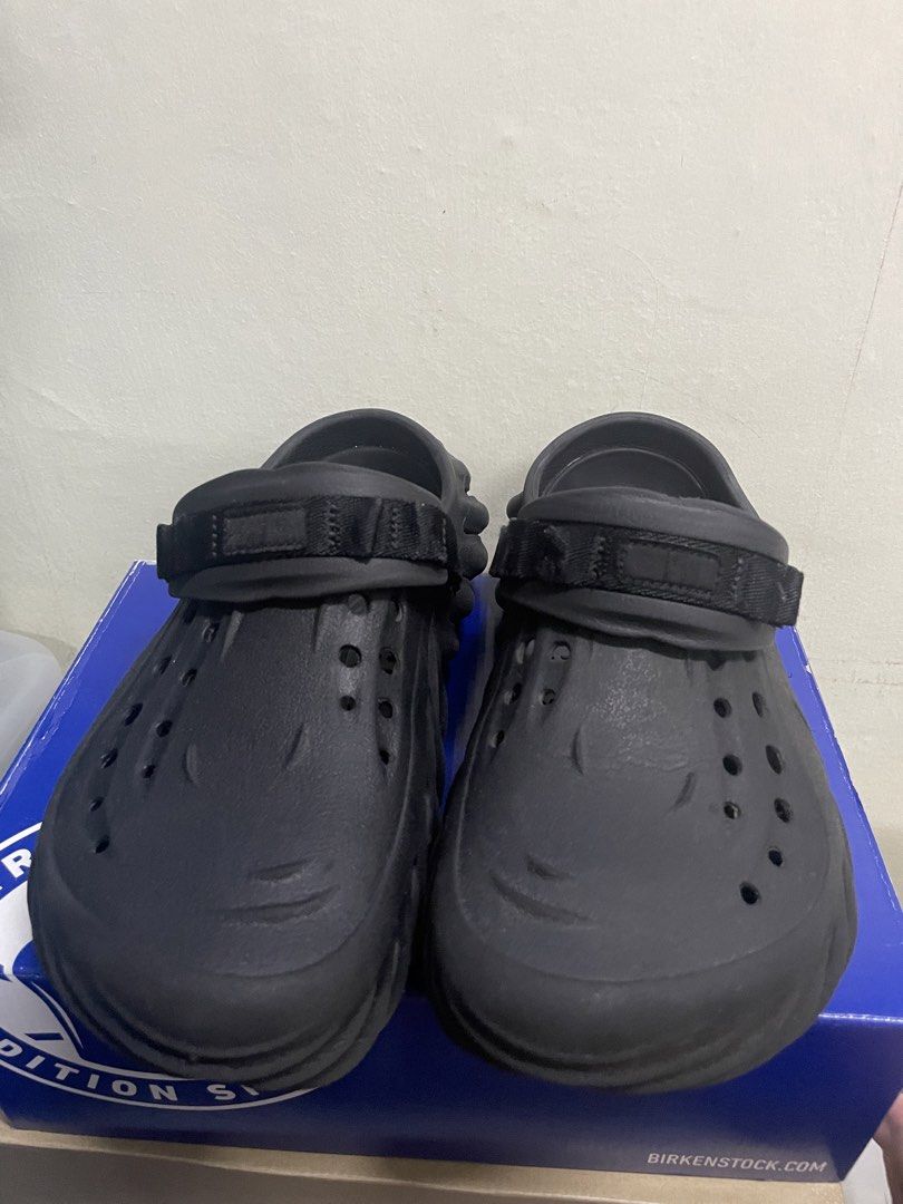 Crocs Echo All Black M9 (Category: Slippers & Slides) located in Quezon City. Submitted by drake0302 (Listing ID 1456186552, Image 2). Description: For sale: Crocs Echo all black M9 , fit US10-10.5 , used , authentic.