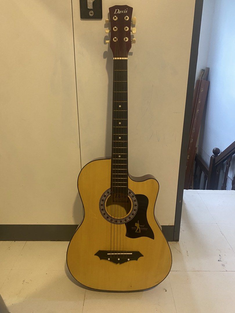 Davis Acoustic Guitar (Category: Musical Instruments) located in Cavite. Submitted by laliswagg (Listing ID 1456110649, Image 1). Description: - Davis acoustic guitar - Natural wood finish - Cutaway body for easier access - Ideal for beginners or casual players - No Issue. Almost like new - Ready for its new owner - Feel free to ask any questions!.