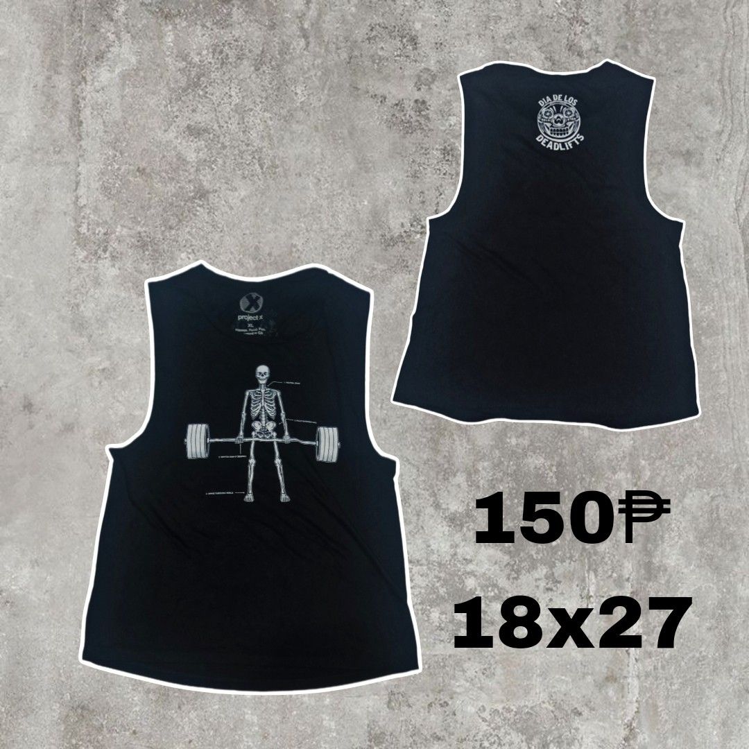 Deadlift skull tank top (Category: Activewear) located in Manila. Submitted by celestialthrifter (Listing ID 1456120039, Image 1). Description: 📍 Location: Silangan, San Mateo, Rizal 💳 Payment: GCash 🚚 Shipping/Delivery: J&T Express or Lalamove (Buyer shoulders delivery fee).