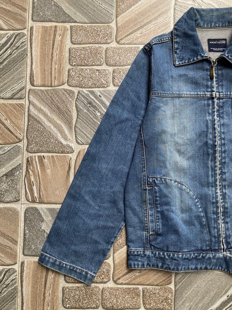 Denim Zip-Up (Category: Coats, Jackets and Outerwear) located in Davao. Submitted by lcavan (Listing ID 1456190717, Image 3). Description: Dimensions (check slides) Condition: 10/10 Color may vary due to lighting MOP: Gcash, GoTyme Courier: J&T 1 day reservation only Strictly no cancellation No return, no exchange.