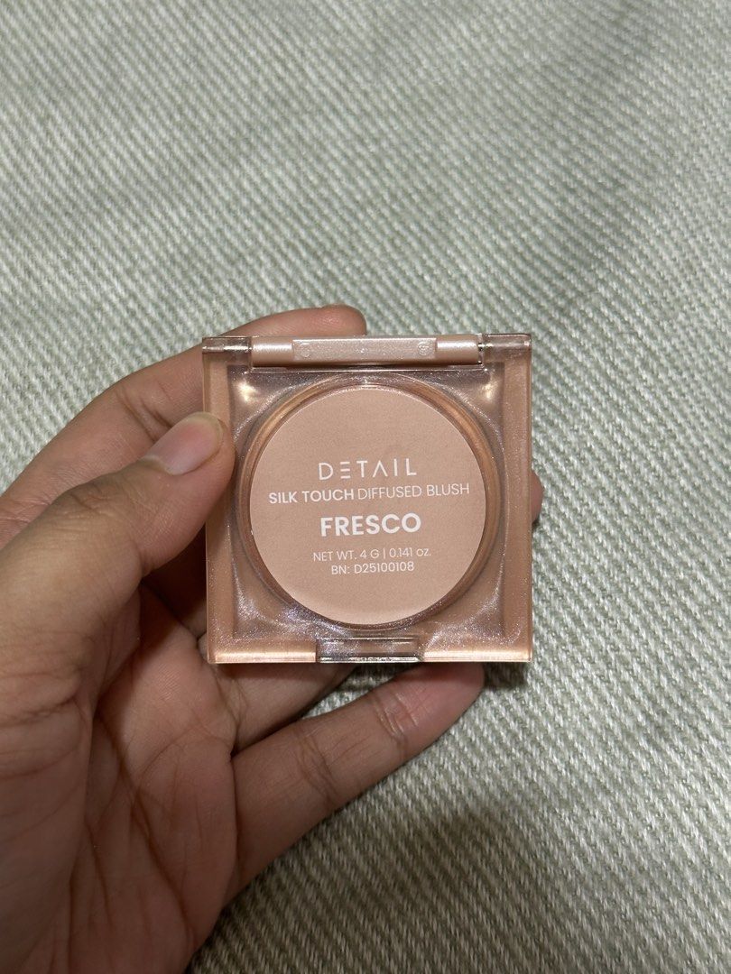 DETAIL Silk Touch Diffused Blush in Fresco (Category: Makeup) located in Taguig. Submitted by mandms09 (Listing ID 1456076814, Image 3). Description: - Silk Touch Diffused Blush - Shade: Fresco - Net Weight: 4g - Features a compact case with a mirror - Perfect for a natural-looking flush on your cheeks.