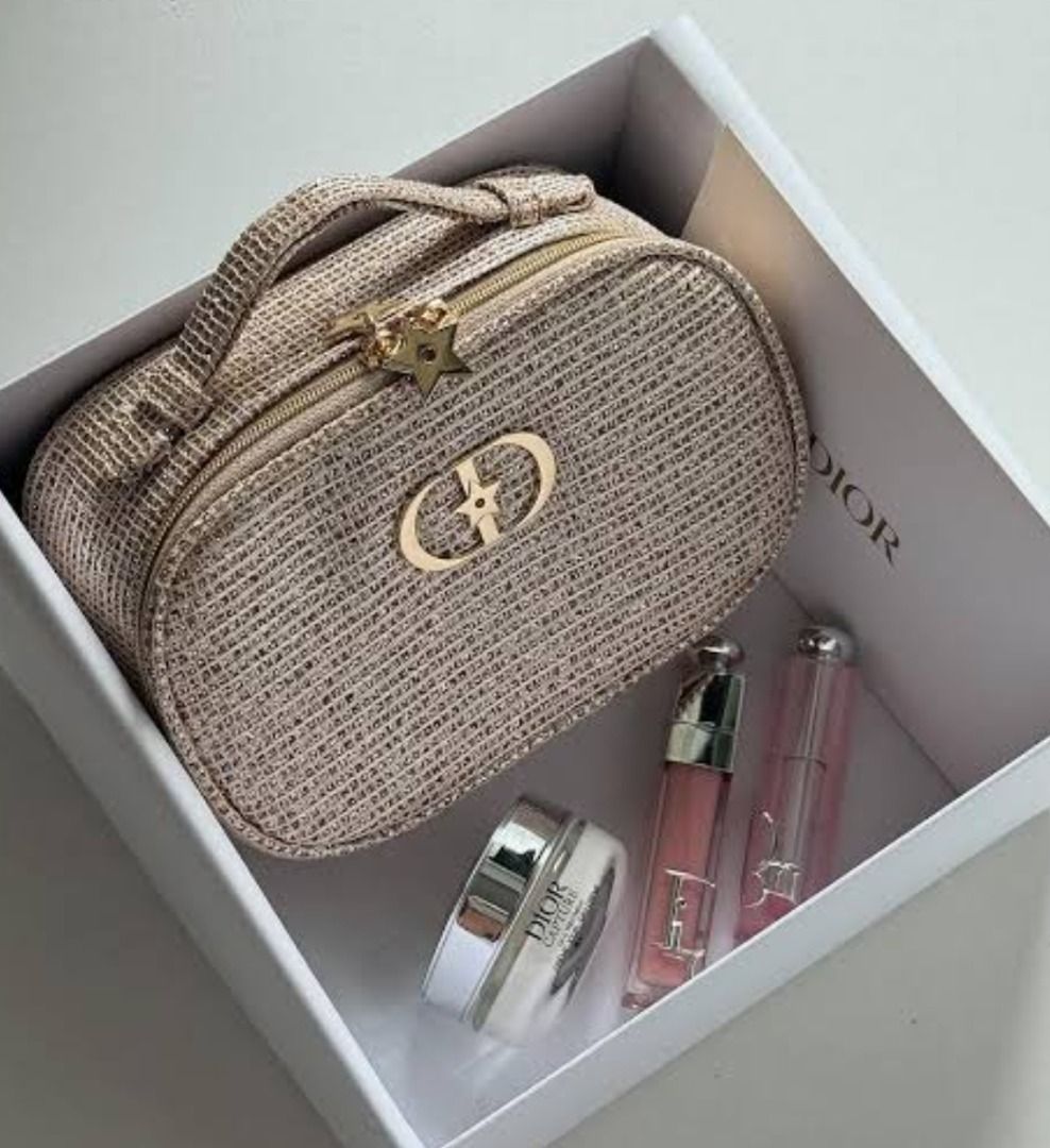 Dior Glitter Vanity Case with box GWP (Category: Luxury Bags & Wallets) located in Caloocan City. Submitted by refreshmycloset444 (Listing ID 1456194953, Image 2). Description: - Sparkly Dior vanity case with a beautiful shimmer - Features a secure zipper closure - Ideal size for carrying essentials - Perfect for travel or everyday use With box Brandnew Original gwp.
