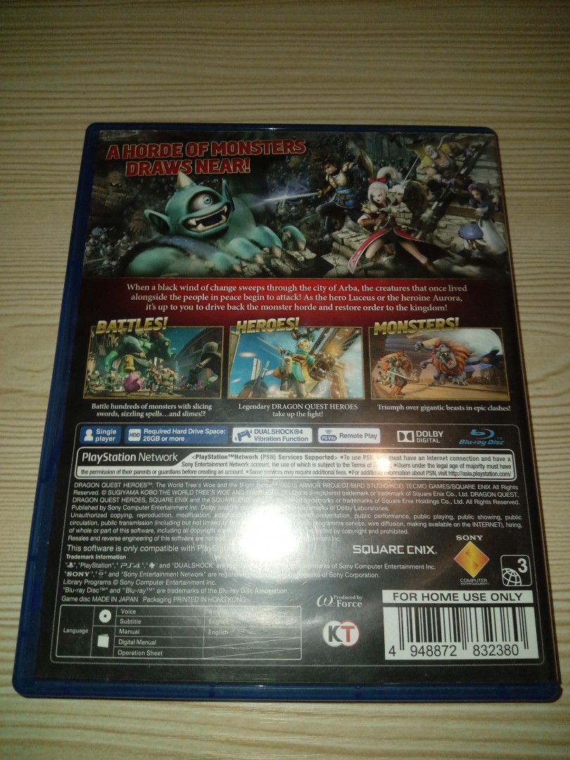 Dragon Quest Heroes Playstation 4 (Category: PlayStation) located in Lipa City. Submitted by gabesfinds (Listing ID 1456159472, Image 2). Description: Meetup in lipa city area Thanks for Looking :).