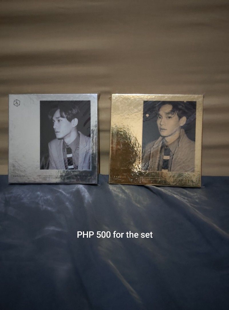 EXO Chen Exodus Album Set (Category: K-Wave Merchandise) located in Manila. Submitted by pmramo (Listing ID 1456155964, Image 1). Description: - Set includes both Chen Exodus Chinese and Korean versions. - no photocards included - album only - never been played.