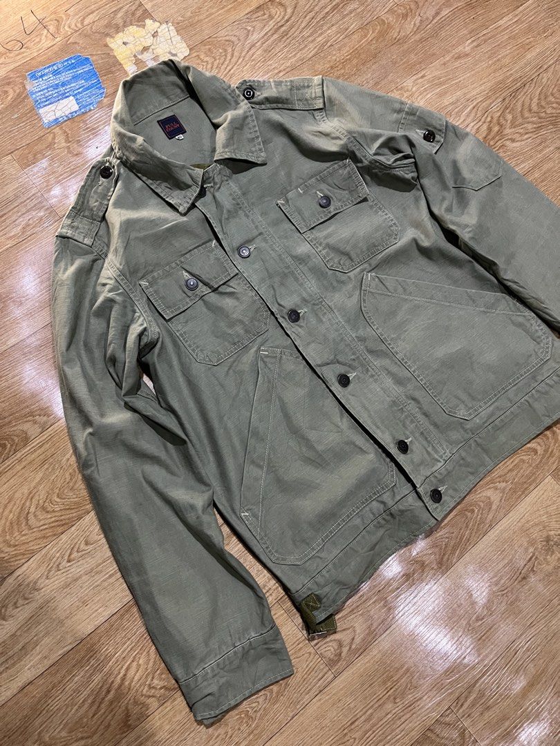 Fullcount Military field Utility Jacket (Category: Coats, Jackets and Outerwear) located in Zamboanga. Submitted by alterramz08 (Listing ID 1456199309, Image 3). Description: The item in the image is a sage/olive green Fullcount Military Field Utility Jacket, featuring classic U.S. Army vintage heritage detailing. Size 40 on tag Width 21 Length 27 Shoulder 18 sleeves 25 Excellent Condition Price ; 3,500 Pesos .