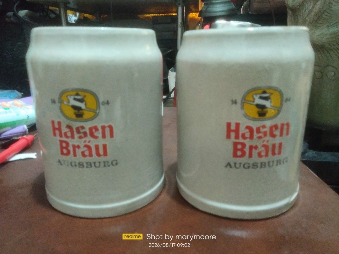 German vintage ceramic beer. Mugs (Category: Coffee & Tea Tableware) located in Manila. Submitted by moranolito25893 (Listing ID 1456062250, Image 1). Description: 2pcs 500ml.