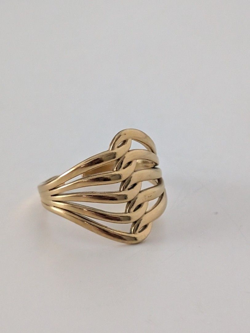 Gold Tone Interlocking Loop Ring (Category: Rings) located in Singapore. Submitted by hana08 (Listing ID 1456146178, Image 3). Description: @$9.00 + $2.00 (postage) Adjustable ring ITEM SOLD NOT EXCHANGEABLE AND NON REFUNDABLE..