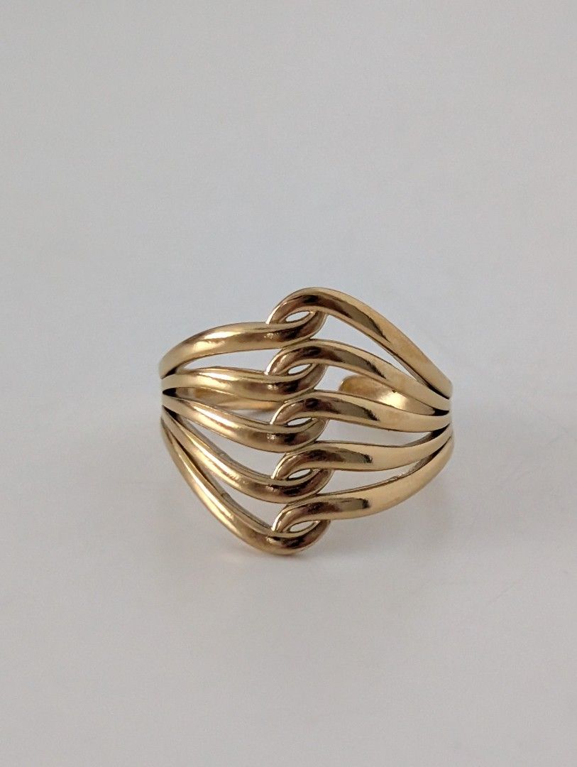 Gold Tone Interlocking Loop Ring (Category: Rings) located in Singapore. Submitted by hana08 (Listing ID 1456146178, Image 1). Description: @$9.00 + $2.00 (postage) Adjustable ring ITEM SOLD NOT EXCHANGEABLE AND NON REFUNDABLE..