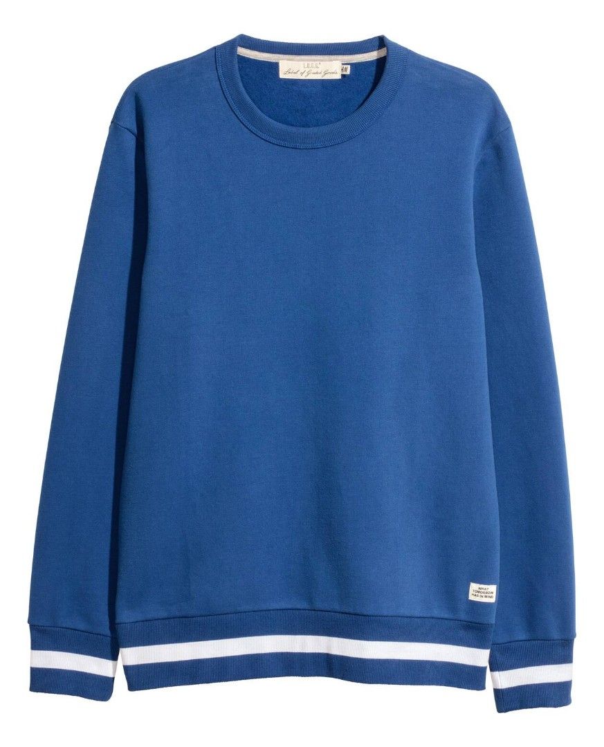 H&M L. O. G. G. Crew neck Sweatshirt (Category: Coats, Jackets and Outerwear) located in Cabadbaran. Submitted by ztsfinds (Listing ID 1456092810, Image 3). Description: H&M L.O.G.G. (Label of Graded Goods) crewneck sweatshirt - featuring athletic white stripe accents along the hem and cuffS. -with ribbing at neckline, cuffs, and hem. -Soft brushed inside. -This is curated ukay clothes, already washed. -Color may vary due to lighting. -Size: US X