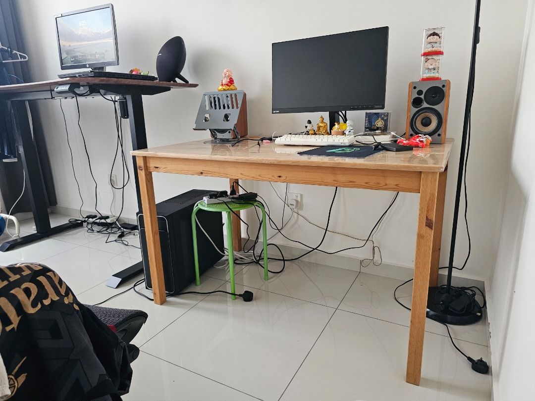 Ikea Pine Table (Category: Tables & Sets) located in Kuala Lumpur. Submitted by neevas (Listing ID 1456181541, Image 1). Description: - Sturdy wooden desk, bought in 2022 (planning to upgrade, selling this one) - 2 available for sale - 1 for RM150.
