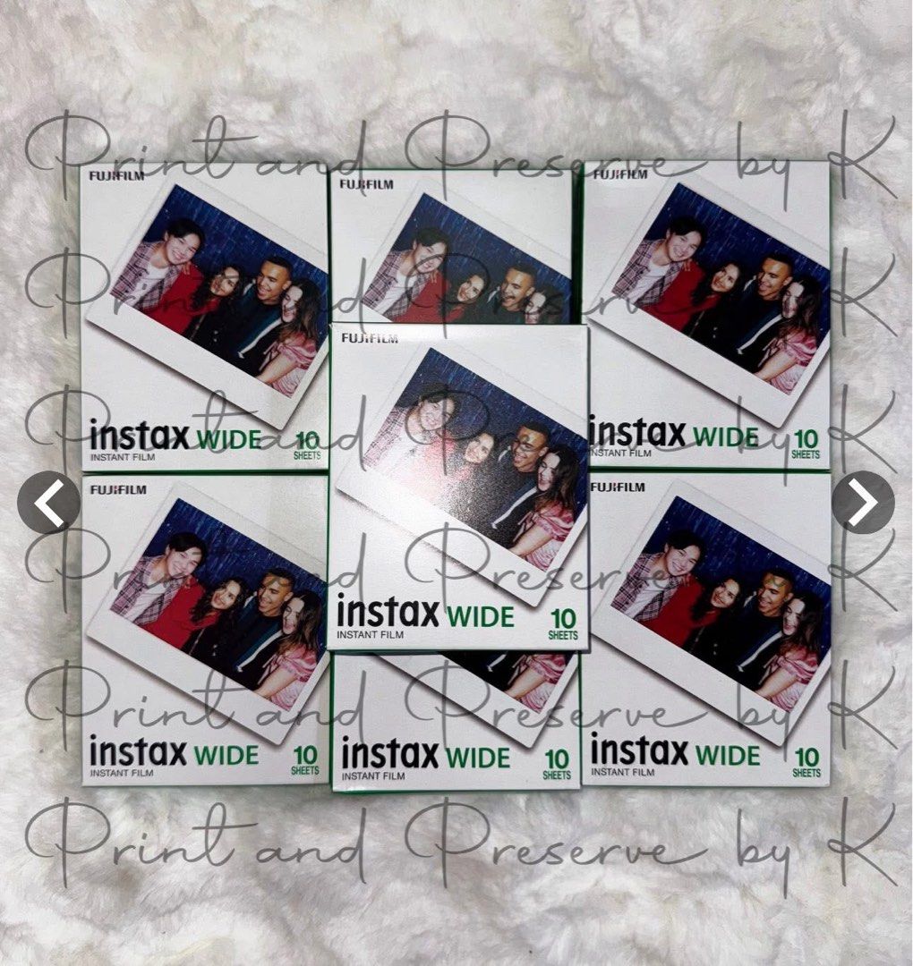 Instax Wide Film 10s (Category: Other Photography Accessories) located in Las Pinas. Submitted by printandpreservebyk (Listing ID 1456227498, Image 1). Description: Instax Wide 10s PLAIN Also available in designed and 20s, see second photo for prices Pay now, ship now..