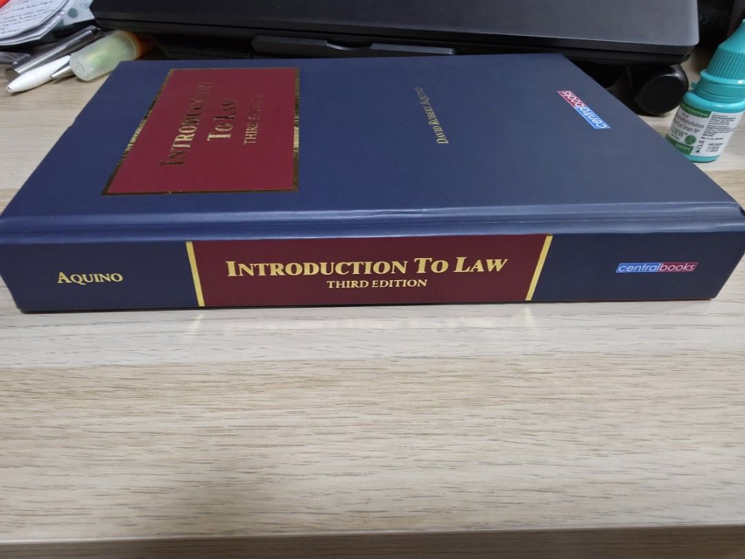 Introduction to Law 3rd Edition by Aquino (Category: Textbooks) located in Manila. Submitted by p4ulry (Listing ID 1456181862, Image 3). Description: - Introduction to Law, Third Edition by David Robert Aquino - Published by Central Books - Covers key legal topics: Labor Standards, Management Prerogative, Civil Law - Ideal reference for law students - Table of Contents available in photos.