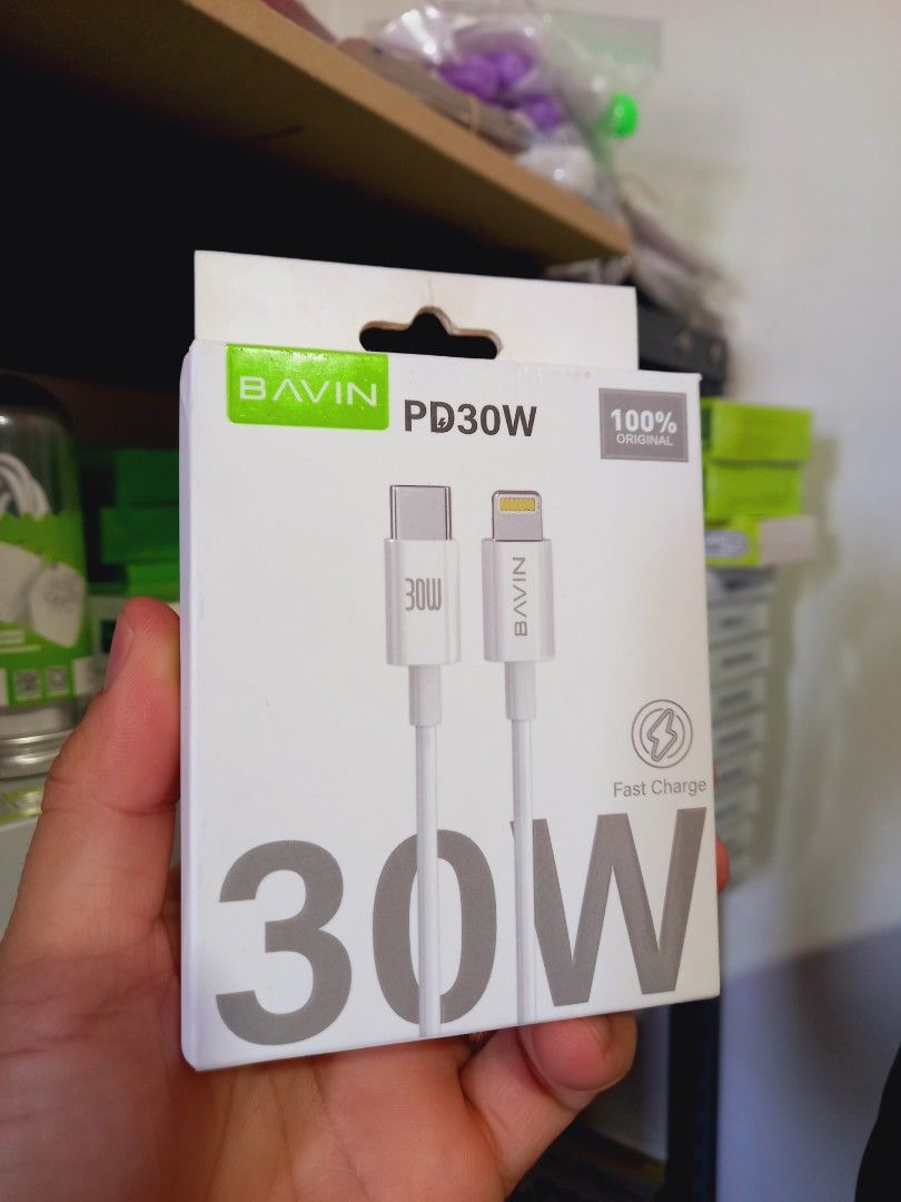 IPHONE CHARGER TYPE C TO LIGHTNING (Category: Chargers & Cables) located in Pasig City. Submitted by gentle_jerico (Listing ID 1456074644, Image 1). Description: Bavin Type c to Lightning Cable 1meter and 2meters long available 30watts..
