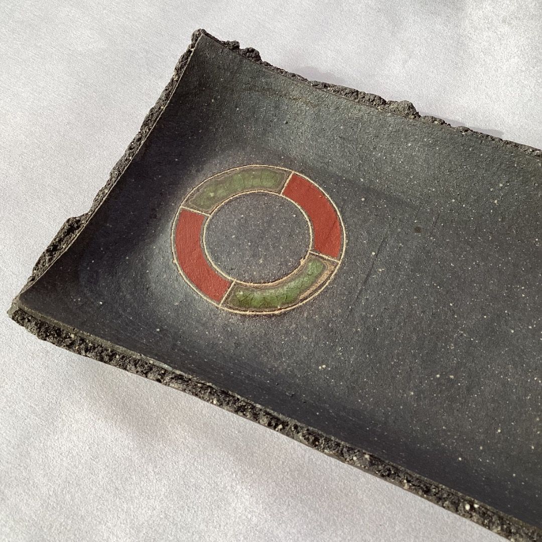 Japanese Stoneware Rectangle Sushi Plate with Segmented Circle Inlay (Category: Dinnerware & Cutlery) located in Davao. Submitted by eclectic1925 (Listing ID 1456229499, Image 2). Description: Php220 Japanese Stoneware Rectangle Sushi Plate with Segmented Circle Inlay H: 1.3 inches L: 11 inches W: 5.7 inches Please REVIEW PHOTOS We use 100% repurposed packaging materials SF starts at Php70 via Flash Express First to pay.